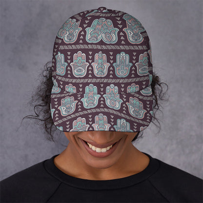 Hamsa Symbol Pattern Print Baseball Cap
