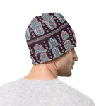Hamsa Symbol Pattern Print Beanie