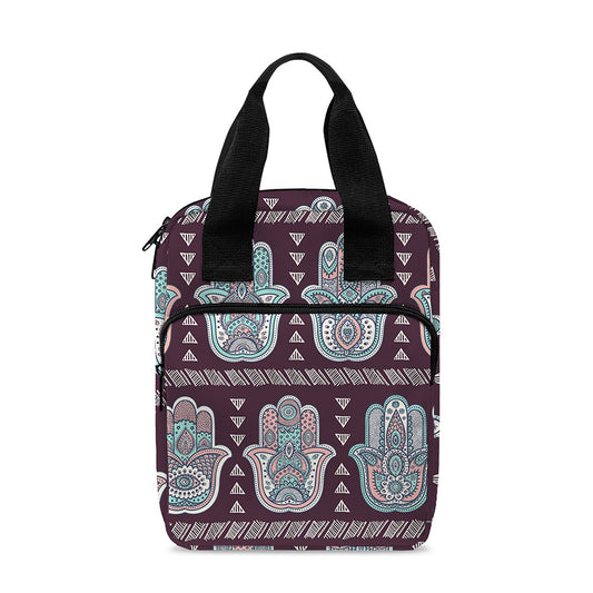Hamsa Symbol Pattern Print Bible Tote Bag