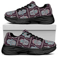 Hamsa Symbol Pattern Print Black Chunky Shoes