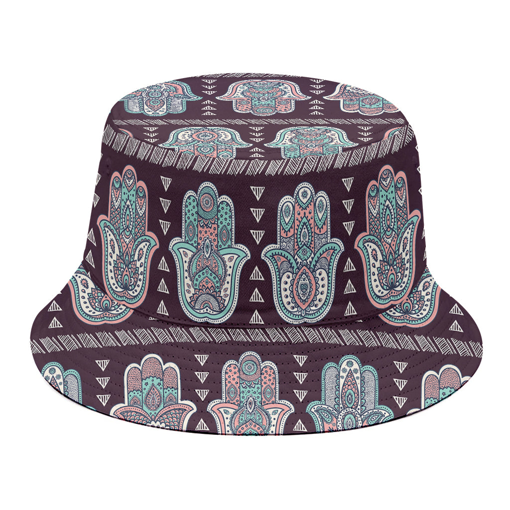 Hamsa Symbol Pattern Print Bucket Hat