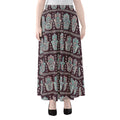 Hamsa Symbol Pattern Print Chiffon Maxi Skirt