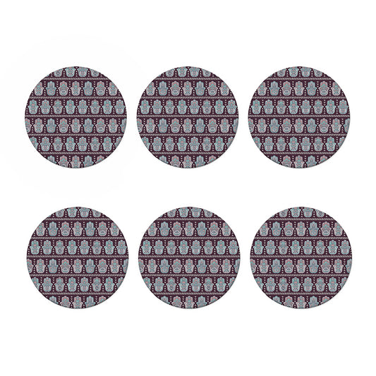 Hamsa Symbol Pattern Print Coaster Set