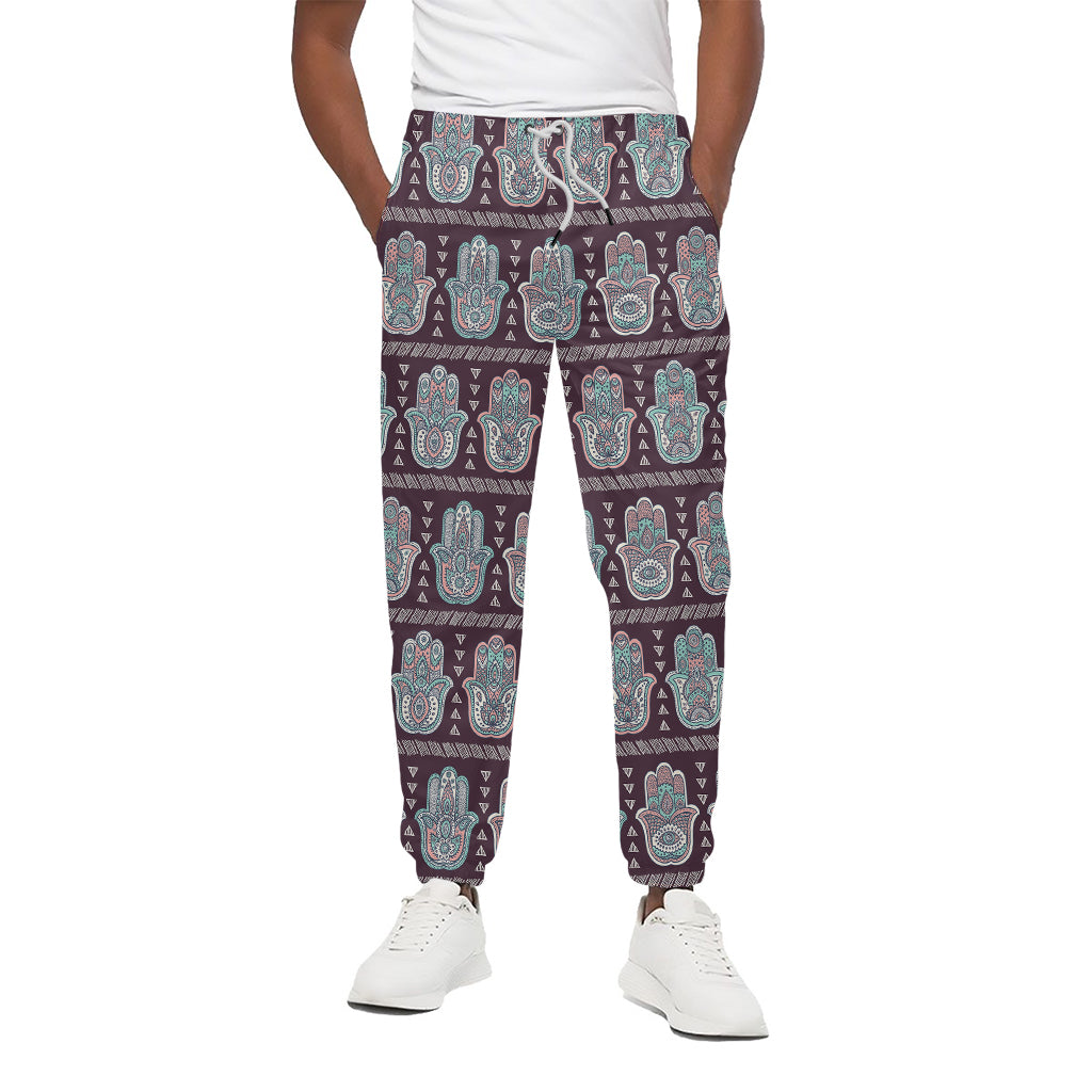 Hamsa Symbol Pattern Print Cotton Pants