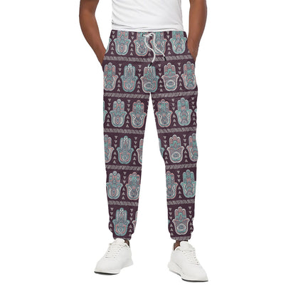 Hamsa Symbol Pattern Print Cotton Pants
