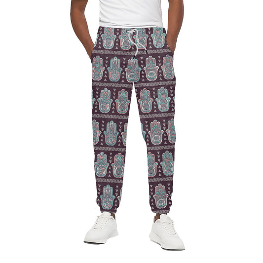Hamsa Symbol Pattern Print Cotton Pants