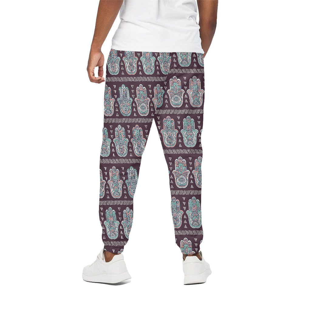 Hamsa Symbol Pattern Print Cotton Pants