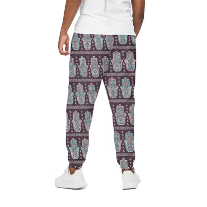 Hamsa Symbol Pattern Print Cotton Pants