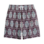 Hamsa Symbol Pattern Print Cotton Shorts