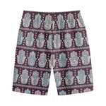 Hamsa Symbol Pattern Print Cotton Shorts