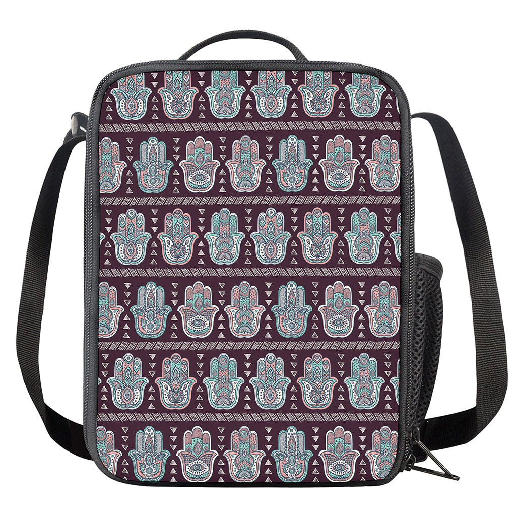 Hamsa Symbol Pattern Print Crossbody Lunch Bag
