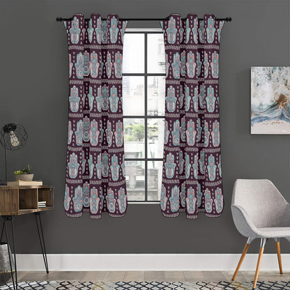 Hamsa Symbol Pattern Print Curtain