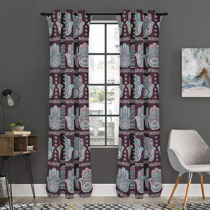 Hamsa Symbol Pattern Print Curtain