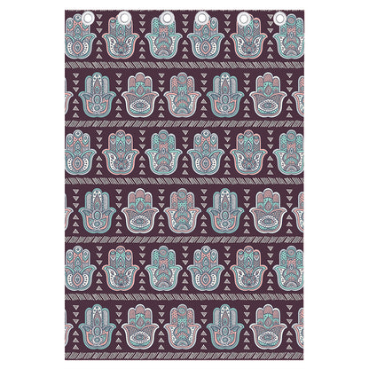 Hamsa Symbol Pattern Print Curtain