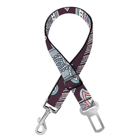 Hamsa Symbol Pattern Print Dog Seat Belt