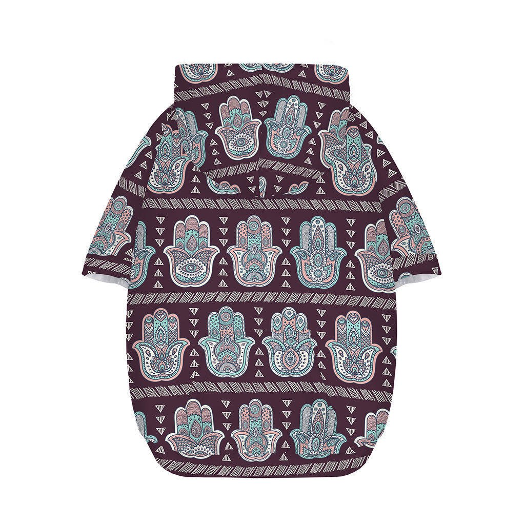 Hamsa Symbol Pattern Print Dog Zip Up Hoodie