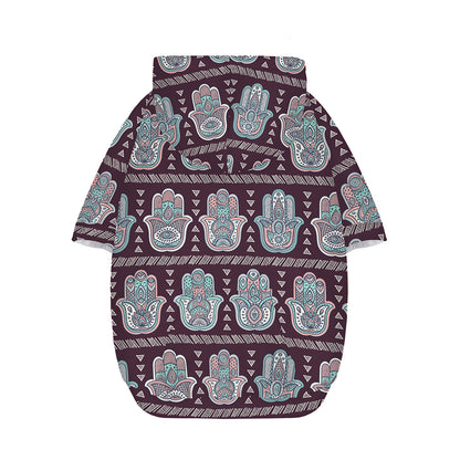 Hamsa Symbol Pattern Print Dog Zip Up Hoodie