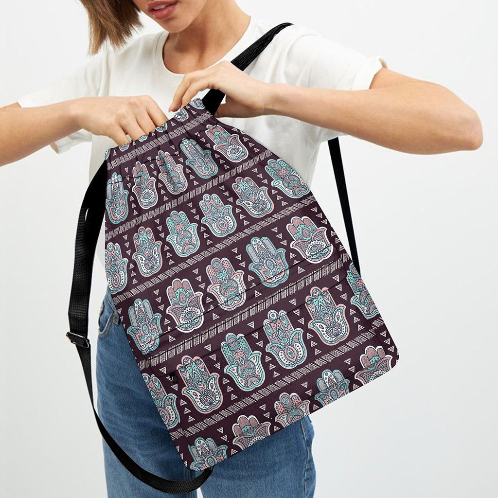 Hamsa Symbol Pattern Print Drawstring Backpack