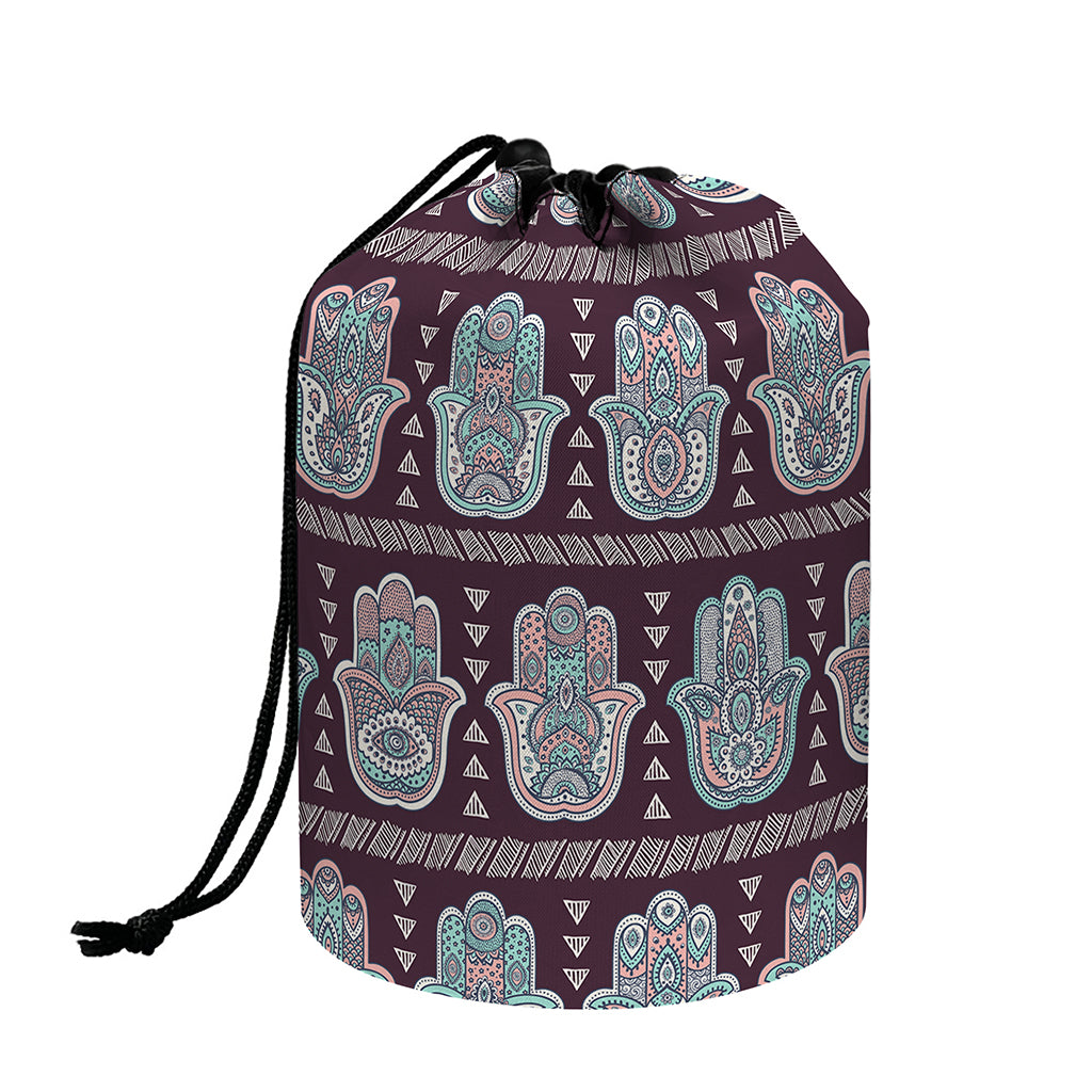 Hamsa Symbol Pattern Print Drawstring Makeup Bag