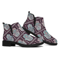 Hamsa Symbol Pattern Print Flat Ankle Boots