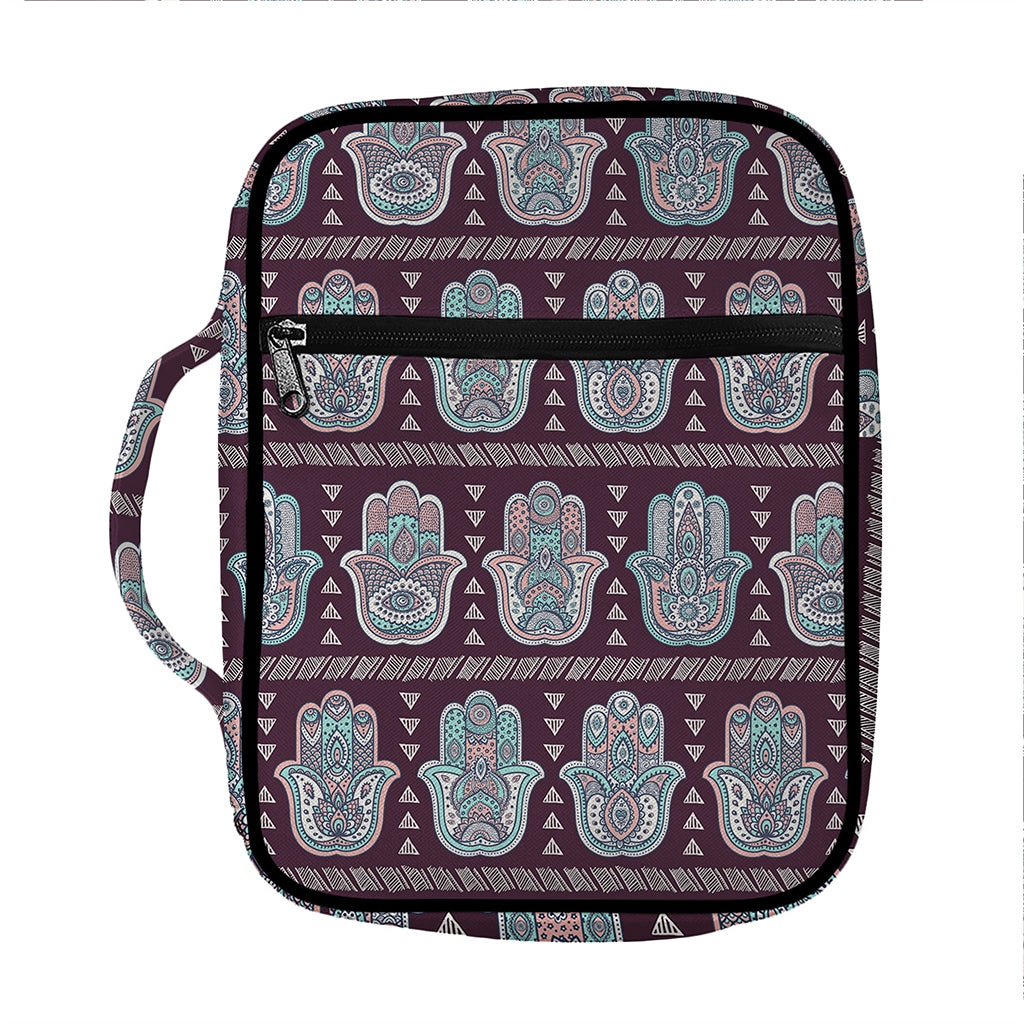Hamsa Symbol Pattern Print Front Pocket Bible Bag