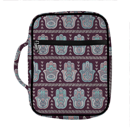 Hamsa Symbol Pattern Print Front Pocket Bible Bag
