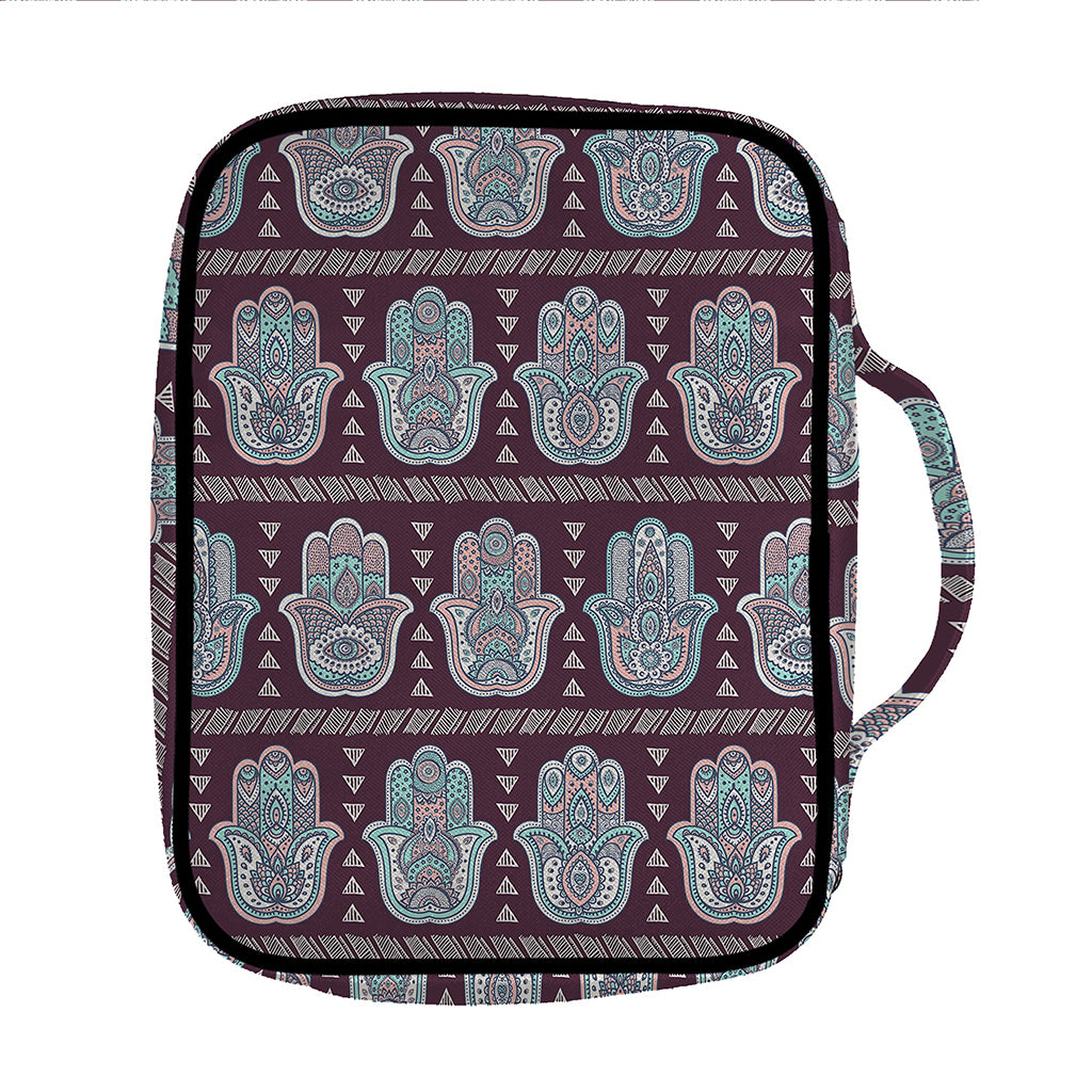 Hamsa Symbol Pattern Print Front Pocket Bible Bag