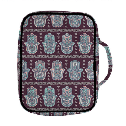 Hamsa Symbol Pattern Print Front Pocket Bible Bag