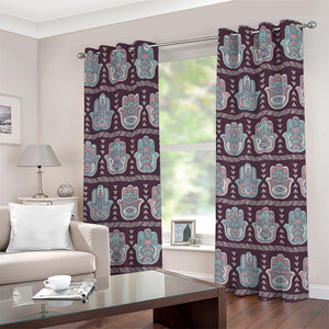 Hamsa Symbol Pattern Print Grommet Curtains