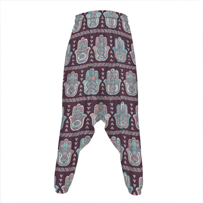 Hamsa Symbol Pattern Print Hammer Pants
