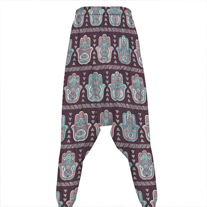 Hamsa Symbol Pattern Print Hammer Pants