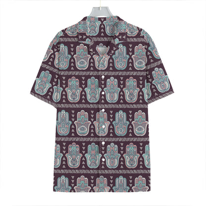 Hamsa Symbol Pattern Print Hawaiian Shirt