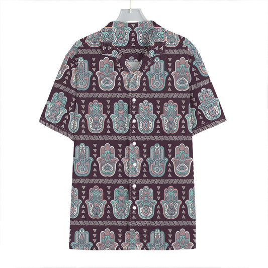 Hamsa Symbol Pattern Print Hawaiian Shirt
