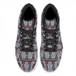 Hamsa Symbol Pattern Print High Top Leather Sneakers