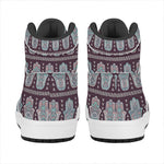 Hamsa Symbol Pattern Print High Top Leather Sneakers
