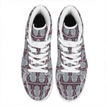 Hamsa Symbol Pattern Print High Top Leather Sneakers