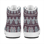 Hamsa Symbol Pattern Print High Top Leather Sneakers