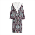 Hamsa Symbol Pattern Print Hooded Bathrobe