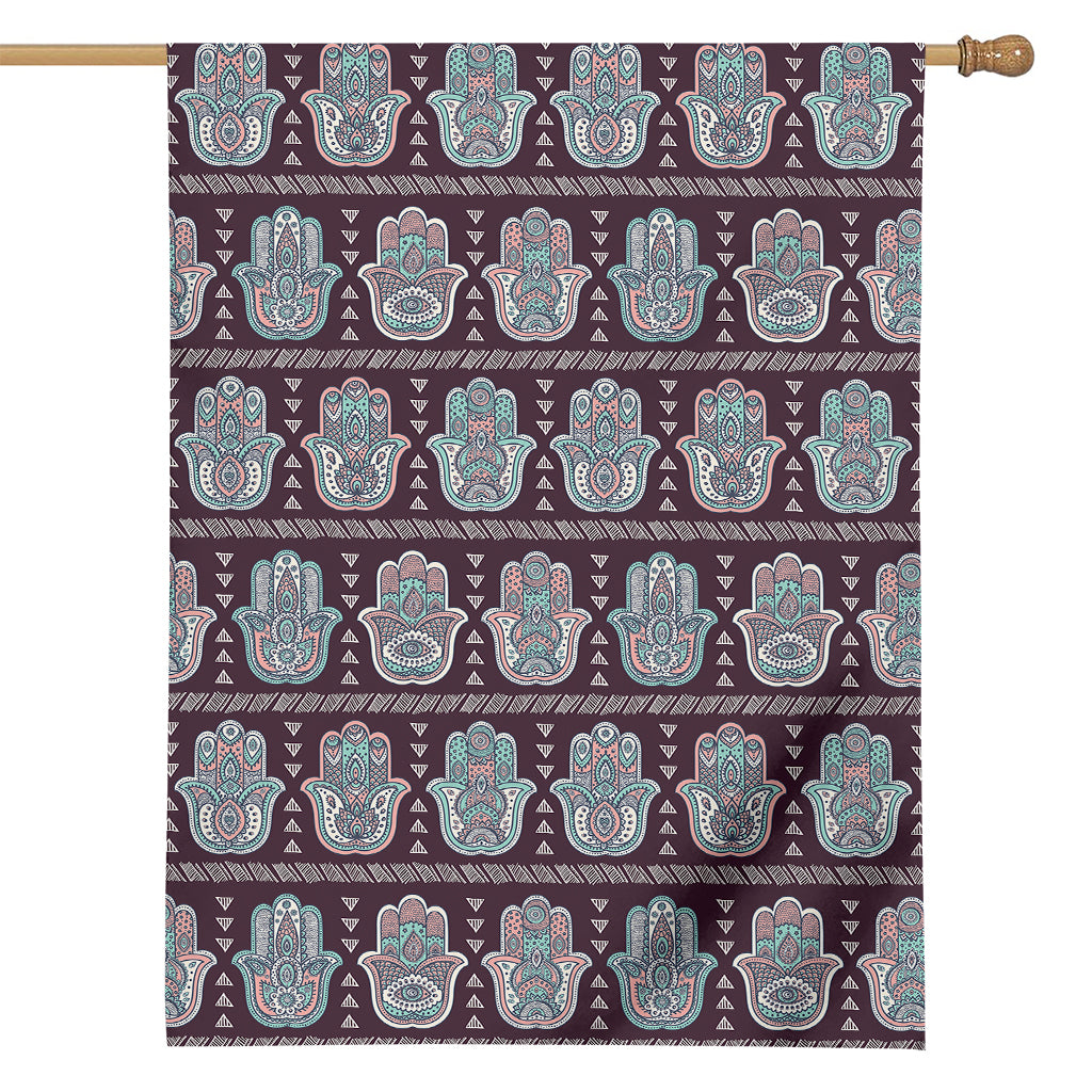 Hamsa Symbol Pattern Print House Flag