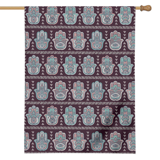 Hamsa Symbol Pattern Print House Flag