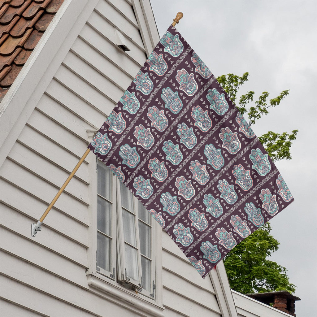 Hamsa Symbol Pattern Print House Flag