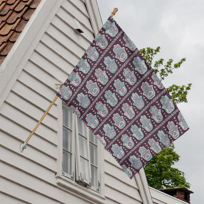Hamsa Symbol Pattern Print House Flag