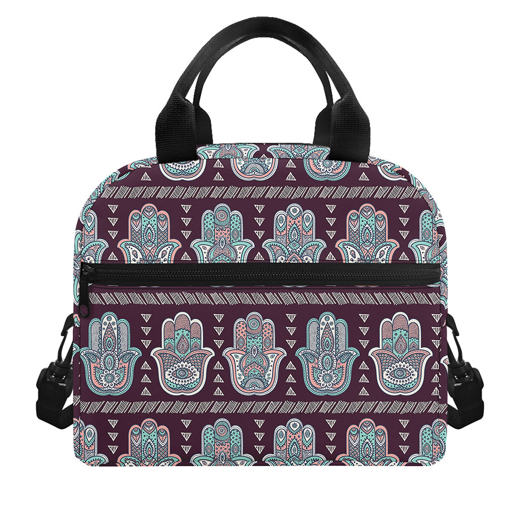Hamsa Symbol Pattern Print Insulated Lunch Bag