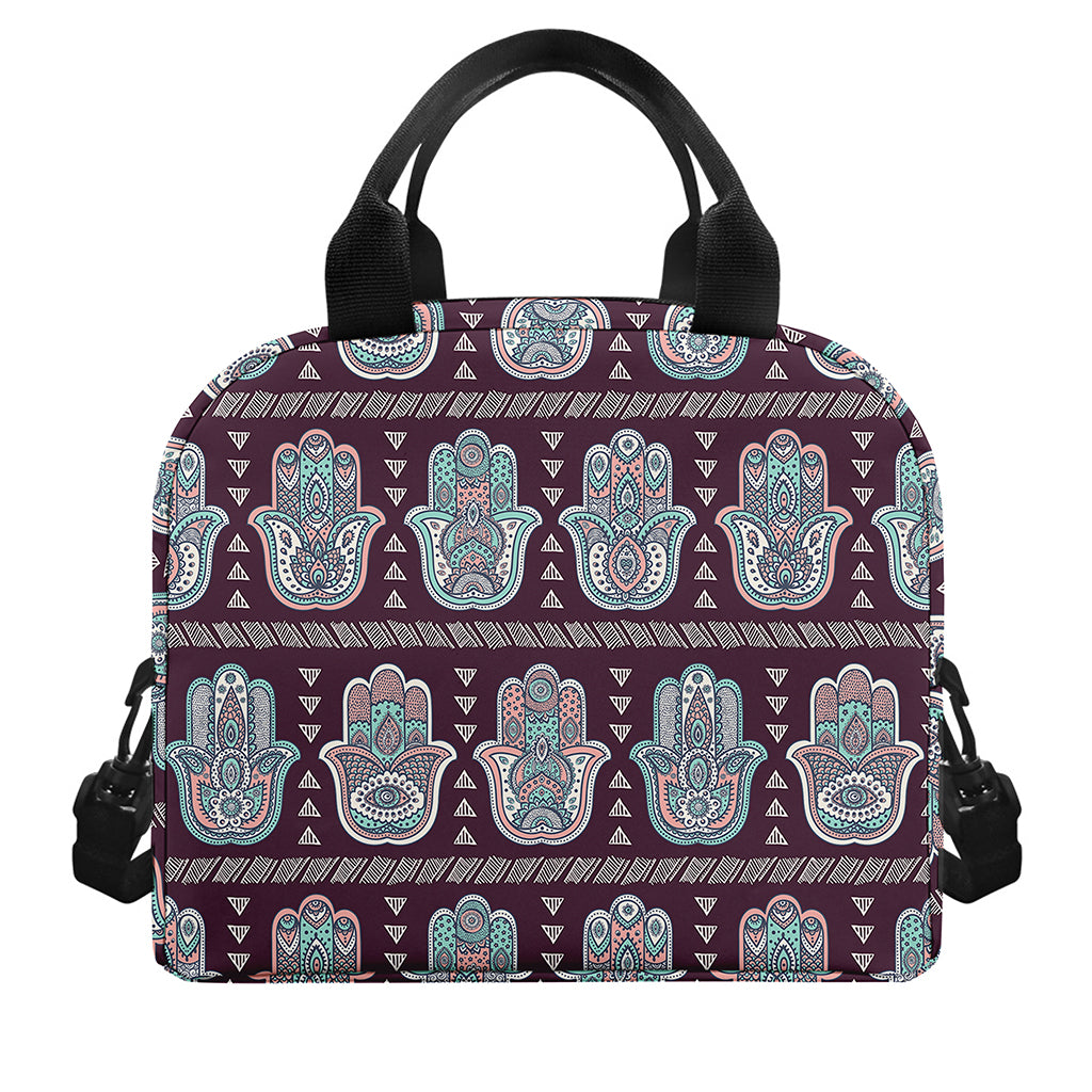 Hamsa Symbol Pattern Print Insulated Lunch Bag
