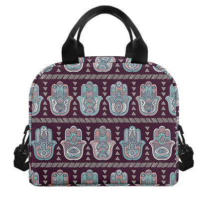 Hamsa Symbol Pattern Print Insulated Lunch Bag