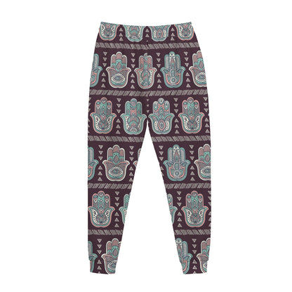 Hamsa Symbol Pattern Print Jogger Pants