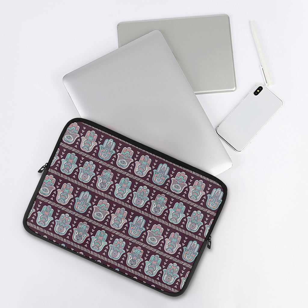 Hamsa Symbol Pattern Print Laptop Sleeve