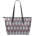 Hamsa Symbol Pattern Print Leather Tote Bag With Zipper