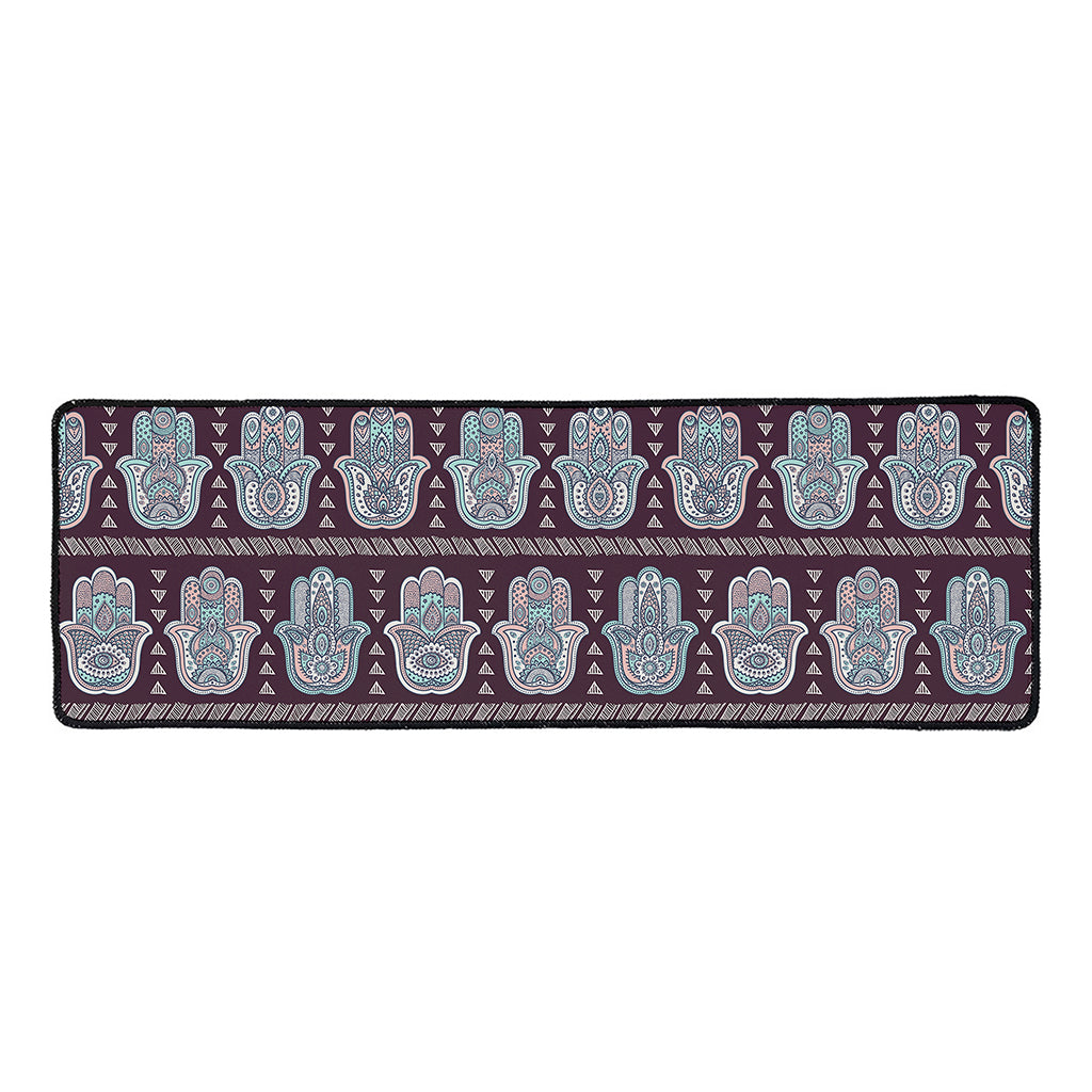 Hamsa Symbol Pattern Print Long Kitchen Mat