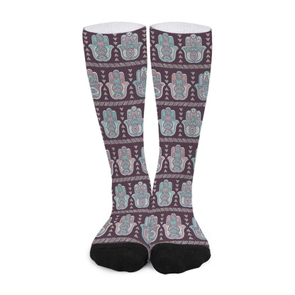 Hamsa Symbol Pattern Print Long Socks